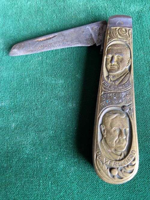 RARE KRUGER,STEYN,SWART VERWOERD KNIFE BY JOSEPH ROGERS-ONE BLADE BROKEN