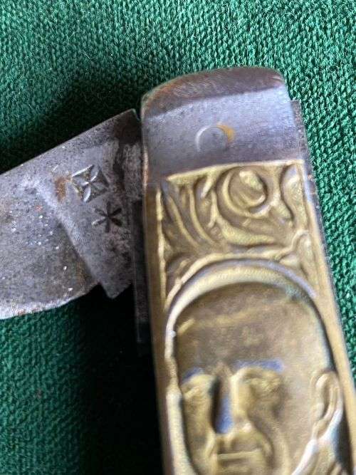 RARE KRUGER,STEYN,SWART VERWOERD KNIFE BY JOSEPH ROGERS-ONE BLADE BROKEN