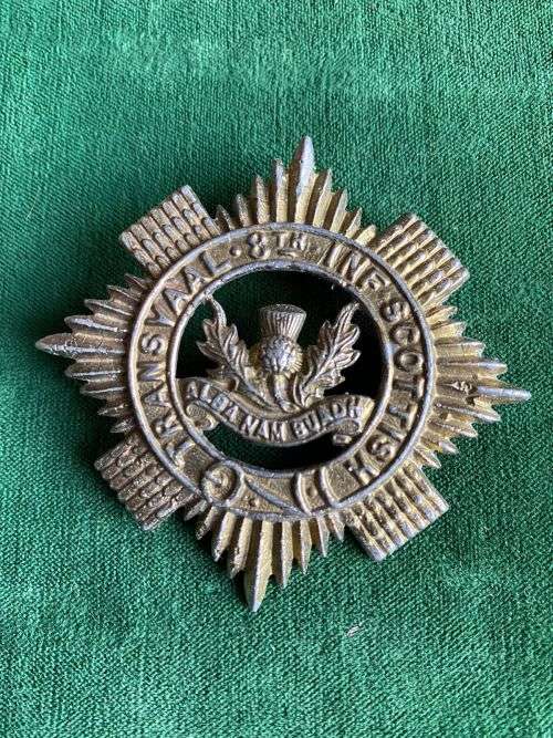 TRANSVAAL 8TH INFANTRY SCOTTISH CAP BADGE-WORN FROM 1921- ONE LUG