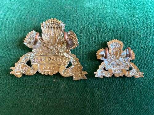 SPECIAL SERVICE BATTALION,GILDING METAL CAP AND BERET BADGE-WORN 1934-1963-COMES WITH ONE COLLAR-LUG