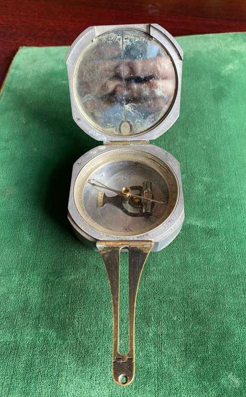 1894 D.W. PRUNTON`S POCKET TRANSIT COMPASS WM AINSWORTH & SONS DENVER