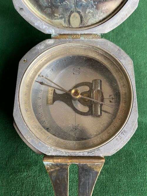 1894 D.W. PRUNTON`S POCKET TRANSIT COMPASS WM AINSWORTH & SONS DENVER