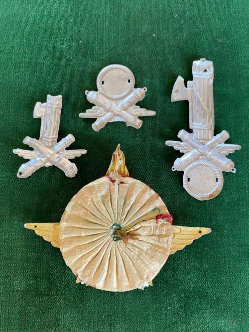 SELECTION OF 4 WW2 ITALIAN CAP BADGES-SOLD TOGETHER