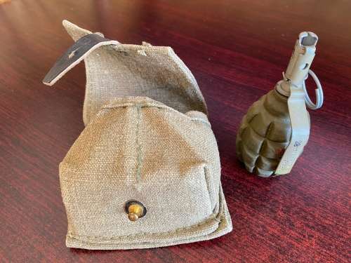 RUSSIAN F1 PERSONNEL FRAGMENTATION HAND GRENADE NICKNAMED THE LIMONKA (LEMONLIKE) BORDER WAR PARIOD