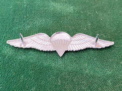 SA PARACHUTE ADVANCED PARATROOPER,CHROMED MESS DRESS WING-WORN FROM THE 1970`S- 2 PINS-ORIGINAL