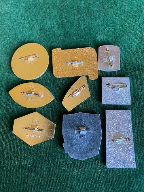 SOVIET RUSSIA NAVAL PINS-SELECTION OF 9 SOLD TOGETHER-CIRCA 1980`S-STICK PINS INTACT