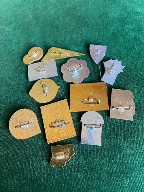 SOVIET RUSSIA NAVY PINS- SELECTION OF 13 SOLD TOGETHER-CIRCA 1980`S-STICK PINS INTACT