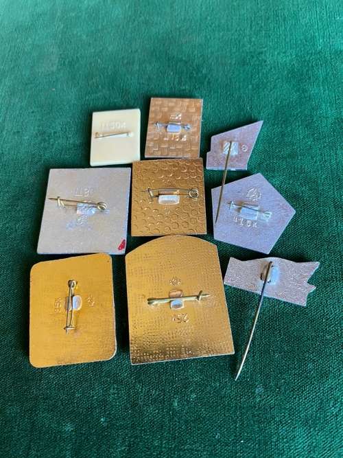 SOVIET RUSSIA NAVY PINS-SELECTION OF 9 SOLD TOGETHER-CIRCA 1980`S-STICK PINS INTACT