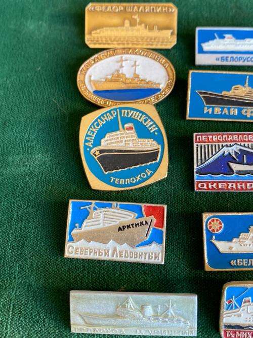 SOVIET RUSSIA,RARE 1970`S-COLLECTABLE NAVY PINS-WAR SHIPS OF THE REVOLUTION-10 SOLD TOGETHER