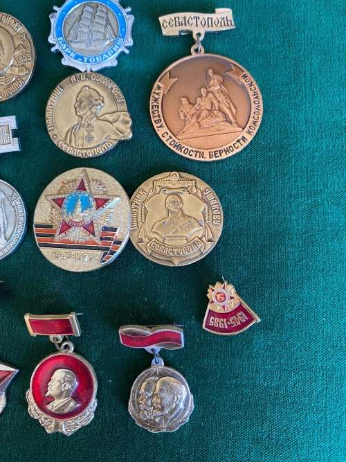 SOVIET RUSSIA,NAVAL PINS-SELECTION OF 11-SOLD TOGETHER-CIRCA 1970`S-1980`S-STICK PINS INTACT EXCEPT