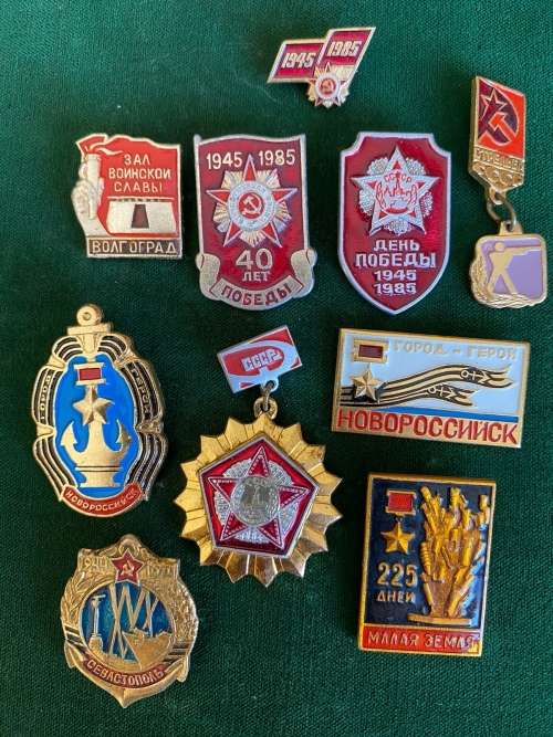 SOVIET RUSSIA,NAVAL PINS-SELECTION OF 10 SOLD TOGETHER-CIRCA 1970`S-1980`S-STICK PINS INTACT