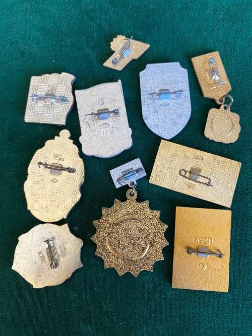 SOVIET RUSSIA,NAVAL PINS-SELECTION OF 10 SOLD TOGETHER-CIRCA 1970`S-1980`S-STICK PINS INTACT