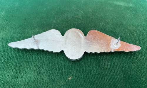 SA PARACHUTE FREE FALL INSTRUCTOR,CHROME AND ENAMEL,FULL SIZE WING,WORN FROM THE 1970`S-2 PINS