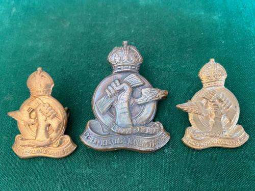Q SERVICE CORPS,CAP AND COLLARS-WORN 1952-1954-LUGS COMPLETE