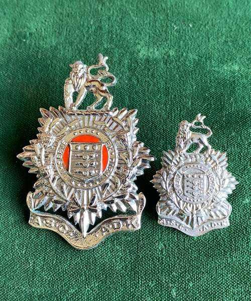 ADMIN SERVICS CORPS CHROME CAP AND ONE COLLAR-WORN 1976-1977-LUGS+ PINS INTACT