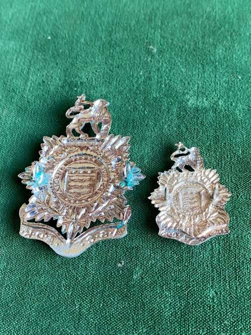 ADMIN SERVICS CORPS CHROME CAP AND ONE COLLAR-WORN 1976-1977-LUGS+ PINS INTACT