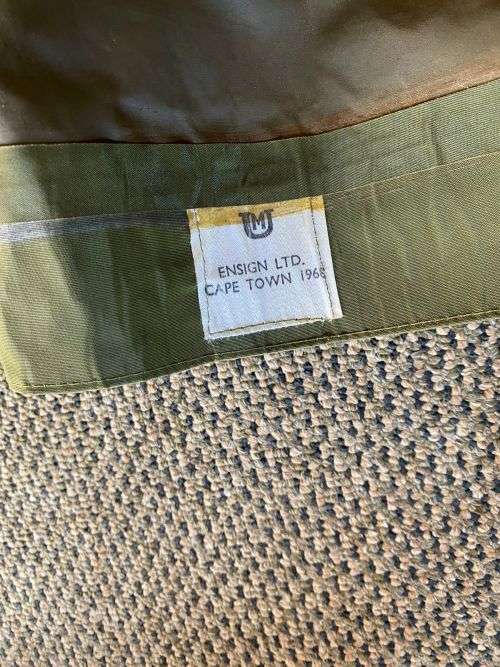 RHODESIAN MILITARY ISSUE PONCHO/GROUND SHEET-ORIGINAL BUSH WAR PERIOD ITEM-LABELLED AND DATED 1968