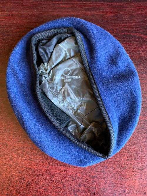 SA ARMY BERET,DARK BLUE,DATED 1969-INSIDE RING MEASURES  52 CM-GOOD CONDITION