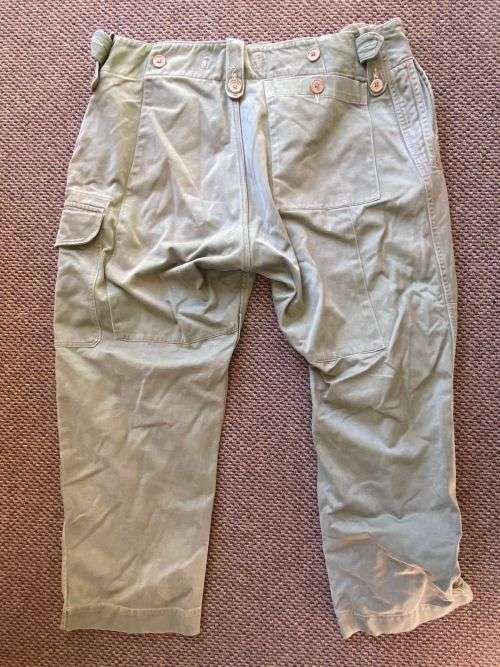 RHODESIAN SAS MALAYAN CAMPAIGN TROUSERS-SIZE 34, WITH PIPE LENGTH OF 60 CM-LABELLED AND DATED 1953-
