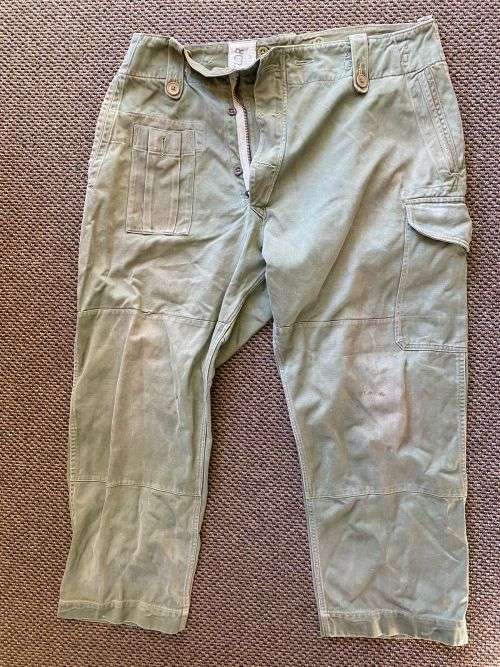 RHODESIAN SAS MALAYAN CAMPAIGN TROUSERS-SIZE 34, WITH PIPE LENGTH OF 60 CM-LABELLED AND DATED 1953-