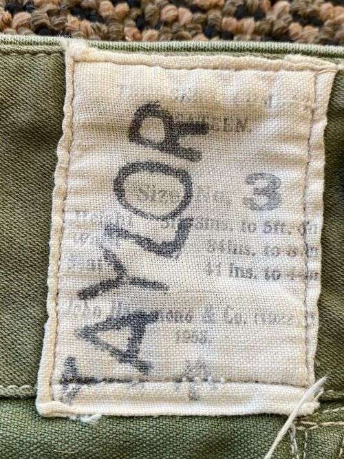 RHODESIAN SAS MALAYAN CAMPAIGN TROUSERS-SIZE 34, WITH PIPE LENGTH OF 60 CM-LABELLED AND DATED 1953-