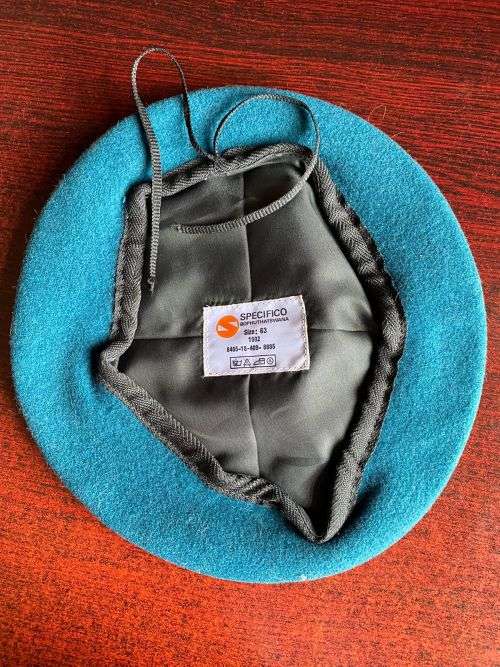 SADF BERET SIZE 63,DATED 1992-COLOUR TEAL-CONDITION UNUSED
