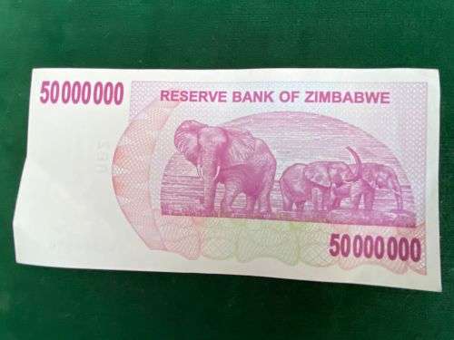 ZIMBABWE UNCIRCULATED 50 MILLION DOLLAR BEARER CHEQUE AN7866885
