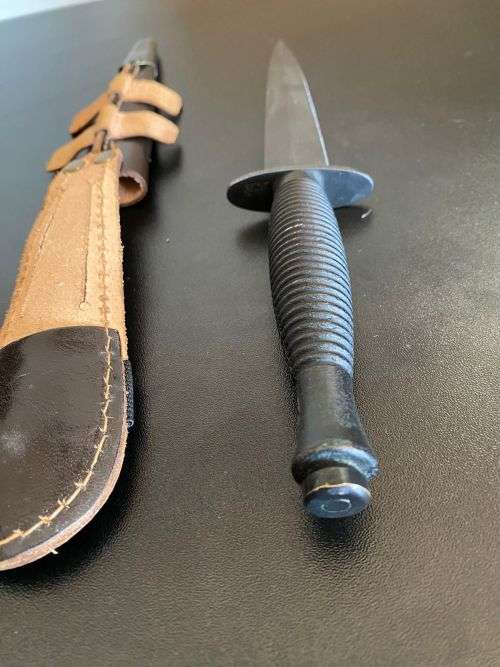BRITISH FAIRBAIRN-SYKES FIGHTING KNIFE(COMMANDO KNIFE)THIRD PATTERN OF POST WW2-MAKER STAMPED ON CRO