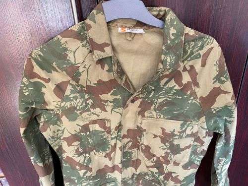 POLICE TASK FORCE 2ND PATTERN CAMO JACKET-USED CONDITION-NO TEARS OR HOLES,ZIPPER IS ALL GOOD,BUTTON