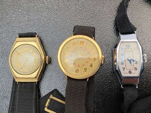 3X LADIES WATCHES SOLD TOGETHER-VOILA SWISS MADE,THE OTHER TWO UNKNOWN-SOLD AS IS