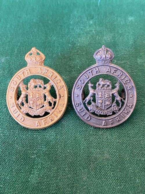SA GENERAL SERVICE CORPS COLLAR BADGE PAIR-WORN 1940`S-LUGS INTACT