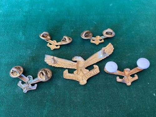 SAAF CAP ,COLLARS AND MESS DRESS COLLARS-WORN FROM 1960`S-LUGS + PINS INTACT