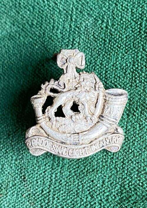RHODESIAN LIGHT INFANTRY STERLING SILVER,OFFICERS MESS DRESS COLLAR BADGE-1970-1980- 2 LUGS