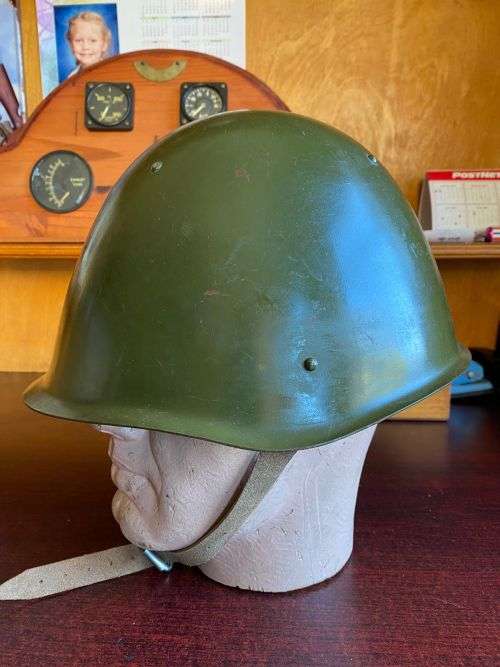 ORIGINAL USSR MILITARY SOVIET ARMY SSH 68 TYPE STEEL HELMET RUSSIAN NO 5-AFGHAN AND SA BORDER WAR PE