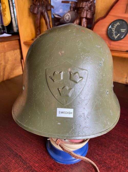 SWEDISH M21-18 -3 CROWN HELMET-VERY RARE