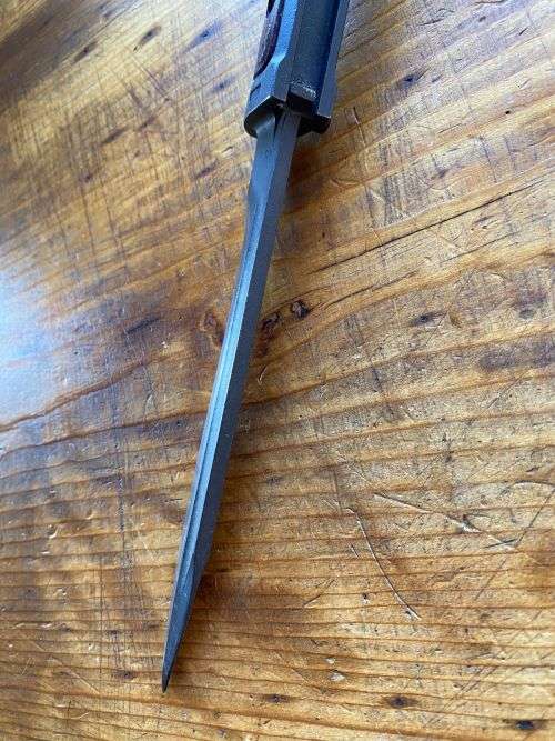 CZECHS OWN VERSION OF THE RUSSIAN AK 47 RIFLE-THE VZ58,BAYONET-THE BAYONET WAS OF A SIMPLE DESIGN AN