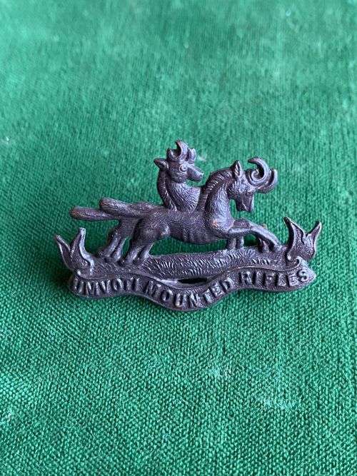 UMVOTI MOUNTED RIFLES,CHROME COLLAR BADGE-WORN 1910-1968