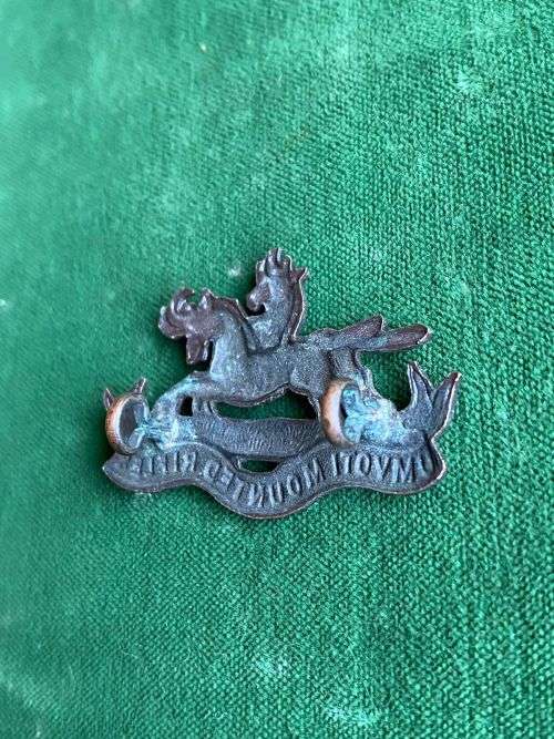 UMVOTI MOUNTED RIFLES,CHROME COLLAR BADGE-WORN 1910-1968