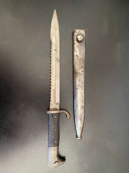 GERMAN 1898-MODEL BAYONET KS2490 WITH LEATHER GRIPS-ISSUED TO THE SCHUT 2 TRUPPE IN GERMAN SOUTH WES