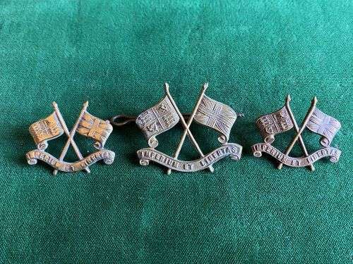 IMPERIAL LIGHT HORSE GILDING METAL CAP AND COLLARS-WORN 1913-65-LUGS COMPLETE