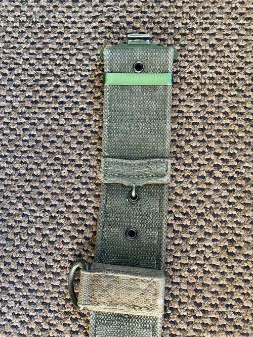 OLIVE GREEN RHODESIAN PATTERN 64 WEBBING BELT WITH EXTRA CLIP-EXTENDED LENGTH 100CM