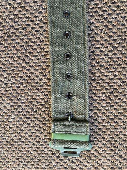 OLIVE GREEN RHODESIAN PATTERN 64 WEBBING BELT WITH EXTRA CLIP-EXTENDED LENGTH 100CM