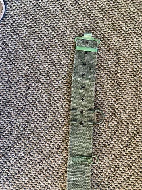OLIVE GREEN RHODESIAN PATTERN 64 WEBBING BELT WITH EXTRA CLIP-EXTENDED LENGTH 100CM
