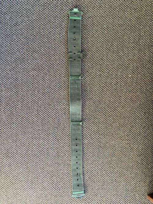OLIVE GREEN RHODESIAN PATTERN 64 WEBBING BELT WITH EXTRA CLIP-EXTENDED LENGTH 100CM