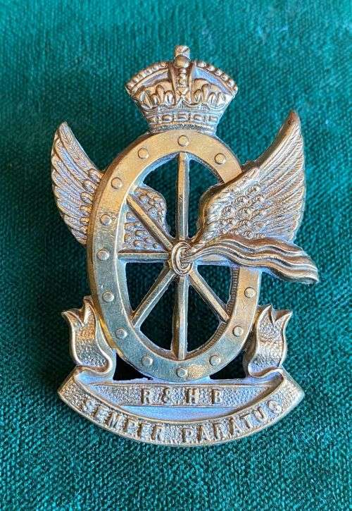 RAILWAY AND HARBOURS BRIGADE CAP BADGE-WORN 1921-1929- ONE LUG