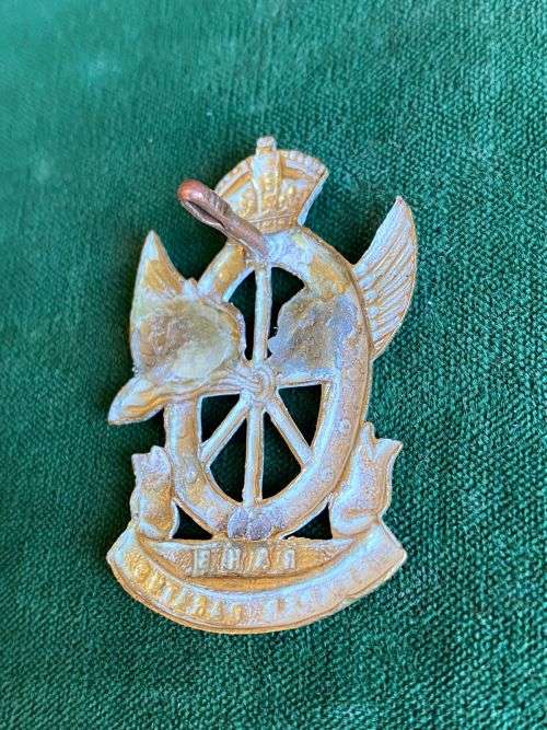 RAILWAY AND HARBOURS BRIGADE CAP BADGE-WORN 1921-1929- ONE LUG