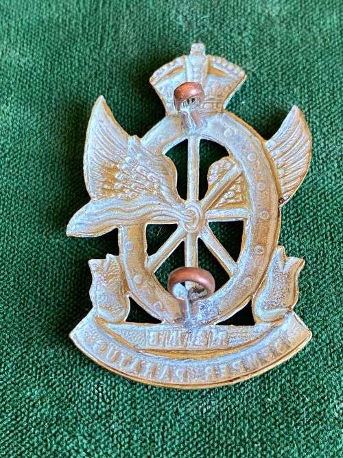 RAILWAY AND HARBOURS BRIGADE CAP BADGE-WORN 1921-1929-LUGS COMPLETE