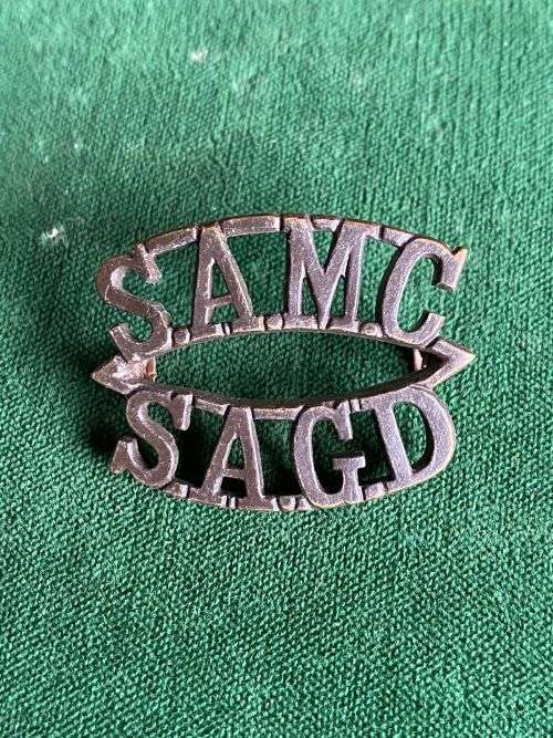 SA MEDICAL CORPS TITLE- WORN WW2-2 LUGS