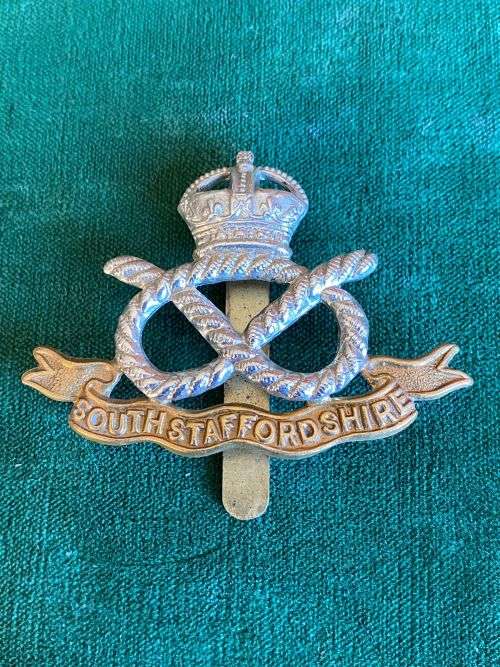 SOUTH STAFFORDSHIRE REGT. CAP BADGE-1898-1958-SLIDER