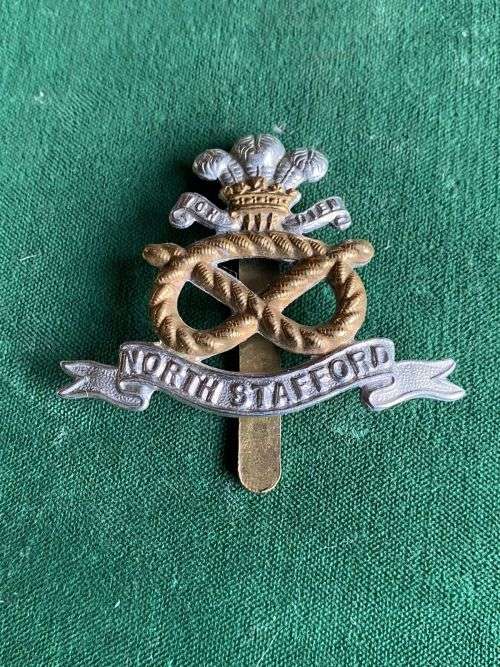 NORTH STAFFORDSHIRE REGT. -CAP BADGE-1889-1959